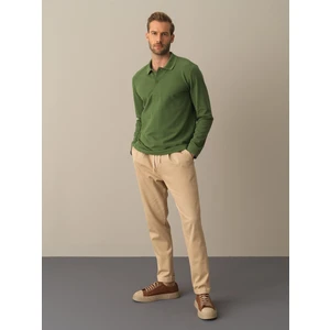 Erkek Yeşil Polo Yaka Fit Basic Tişört