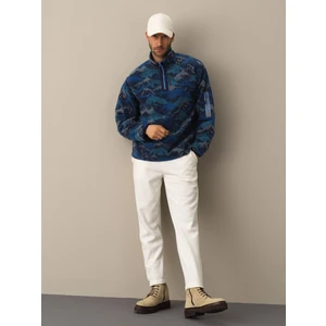 Erkek Lacivert Oversize Polar Sweatshirt