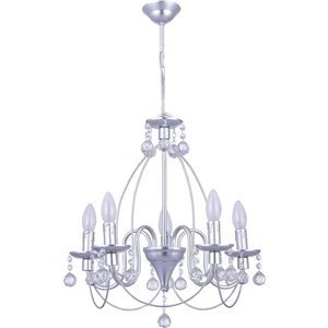 Polat Aydınlatma Kale 5'li Lüx Taşlı Avize - Gümüş