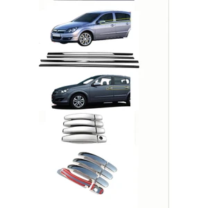 Opel Astra H Hb Set Krom Cam Çıtası 4 Parça 2004 -2010 ve Kapı Kolu 4 Kapı Paslanmaz Çelik