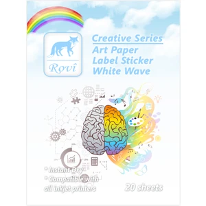 Creative Sanatsal Etiket - Dalgalı Beyaz - 20 Yaprak - A4