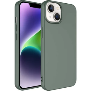 Caseworld Apple iPhone 14 Kapak Içi Kadife Lansman Lux Silikon Kılıf - Koyu Yeşil