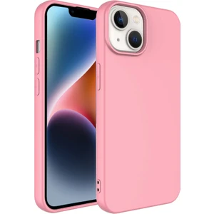 Caseworld Apple iPhone 14 Plus Kapak Içi Kadife Lansman Lux Silikon Kılıf - Pembe