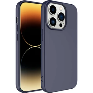 Caseworld Apple iPhone 14 Pro Kapak Içi Kadife Lansman Lux Silikon Kılıf - Lacivert