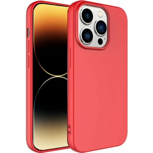 Caseworld Apple iPhone 14 Pro Kapak Içi Kadife Lansman Lux Silikon Kılıf - Kırmızı