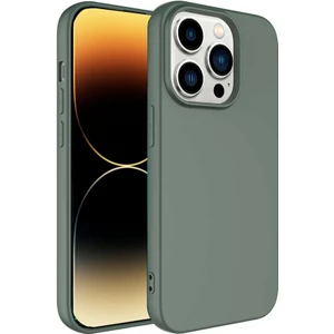 Caseworld Apple iPhone 14 Pro Kapak Içi Kadife Lansman Lux Silikon Kılıf - Koyu Yeşil