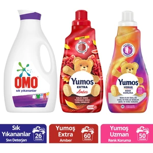 Omo Sıvı Deterjan Sık Yıkananlar 2470MLX1+YUMOŞ Amber 1440MLX1 +Yumoş Uzman Yumuşatıcısı 1200MLX1
