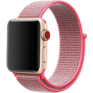 Apple Watch 42-44MM Krd-03 Hasır Pembe Kordon