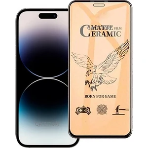 MTK Moveteck Apple Iphone 14 Pro Uyumlu Mat Seramik Soft Parmak Izi Yapmaz Tam Kaplar Seramik Temperli Nano Cam 9d 3D Kavisli