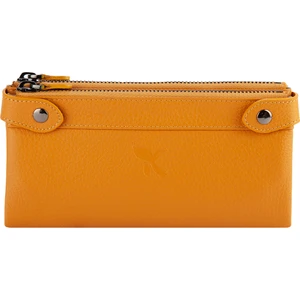 Karali Deri Deri Unisex Portföy Cüzdanı  Hardal BC413-05