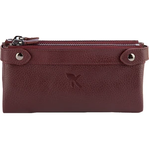 Karali Deri Deri Unisex Portföy Cüzdanı  Bordo BC413-06