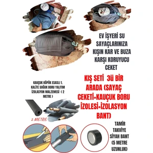 Su Saati Sayaç Dona Karşı Koruyucu 3'lü Set (Sayaç Ceketi-Kauçuk Köpük Boru Izole-Pvc Bant)