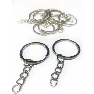 Sermet Süs Dünyası 50 Adet Gümüş Anahtarlık Halkası 2.5 Cm'lik Yassı Model