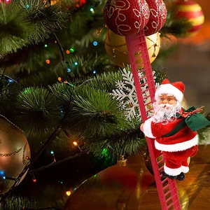Elektrikli Merdiven Noel Baba Müzikli Figür - Kırmızı (Yurt Dışından)