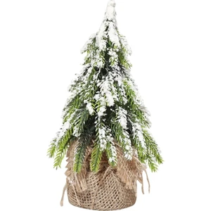 Masa Üstü Mini Sedir Ağacı Mini Yılbaşı Ağacı Çuval Bezi Dekorasyon