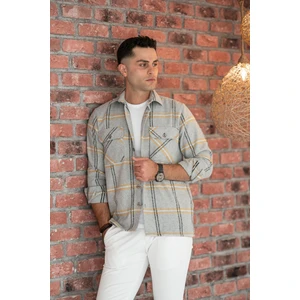 Oversize Ekoseli Çift Cep Erkek Oduncu Gömlek