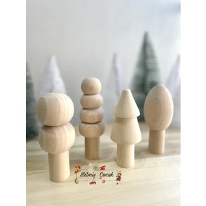 Bilmiş Çocuk Waldorf Ahşap Ağaç Oyun Seti 4’lü