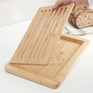 Bambu Kesme Tahtası 37X24 cm Tepsili-Sunumluk Kesme Tahtası