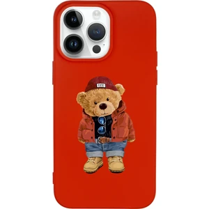 iPhone 14 Pro Max Uyumlu Teddy Bear Desenli Premium Silikonlu Lansman Telefon Kılıfı