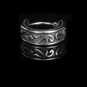 Tribal Vintage Antika Halka Geçirmeli 316L Erkek Çelik Küpe (Tekli)