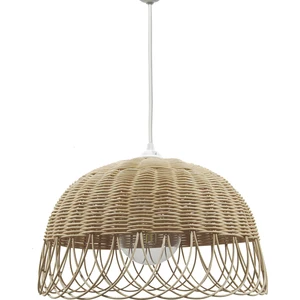 Belkıs Rattan Bambu Rattan Hasır Rafya Jüt Ip Makrome Avize 30X23 cm