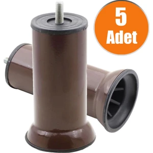 Mobilya Kanepe Baza Yatak Koltuk Destek Yükseltme Ayağı M8 Kahve Metal Ayakları 12 Cm 5 Adet