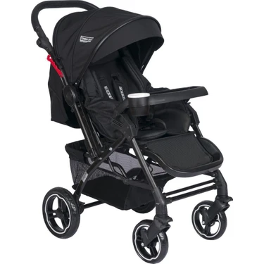 Tommybaby Tornado Plus Black Alüminyum Çift Yönlü Bebek Arabası 25 kg Taşıma Kapasitesi ve