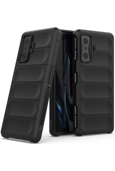 Eabhulie Poco F4 GT / Redmi K50 Gaming İçin Kaymaz Silikon Telefon Kılıfı - Siyah (Yurt Dışından)