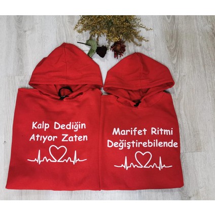 Sevgili Kombini Sweatshirt Kalp Dediğin Atıyor