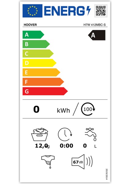 H7W 412MBC-S 12 kg Wi-Fi + Bluetooth Bağlantılı 1400 Devir Çamaşır Makinesi