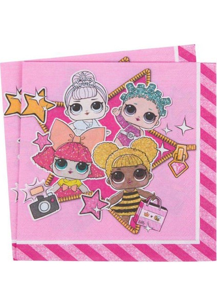 Balonevi Lol Sürpriz Kağıt Peçete 20 Adet 33X33 cm