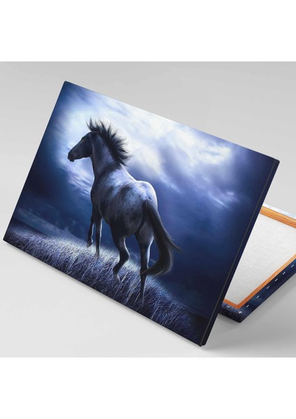 Ay Işığı Altında Koşan At Asalet Kanvas Tablo fiyatları