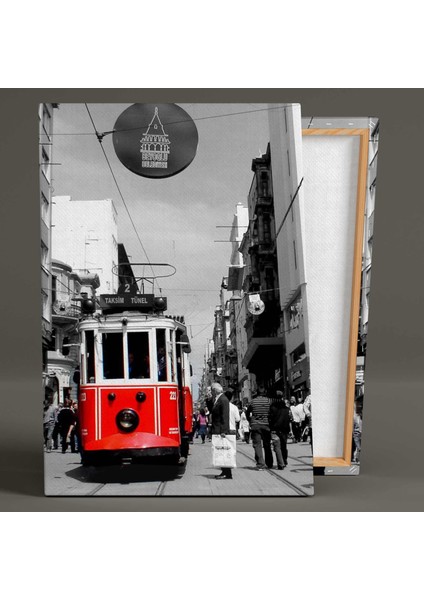 İstiklal Tramvay Nostarji İstanbul Taksim Tünel Kanvas Tablo