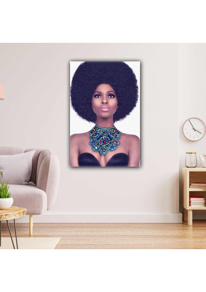 Afro Afrikalı Kadın Model Siyahi Etnik Kanvas Tablo