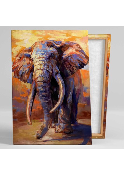 Yağlı Boya Efektli Soyut Fil Afrika Modern Abstract Dekoratif Kanvas Tablo fiyatları