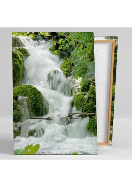 Şelale Orman Doğa Yeşil Manzara Kanvas Tablo fiyatları