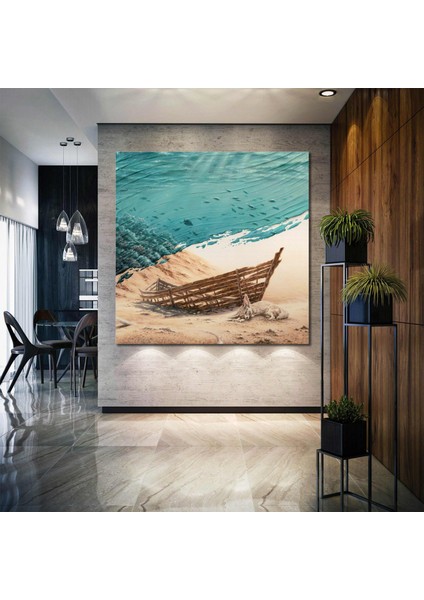 Susuz Kalan Dünya Sandal Tilki Hayvan Kanvas Tablo