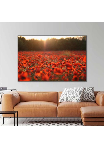 Gün Batımı Lale Bahçesi Kanvas Tablo