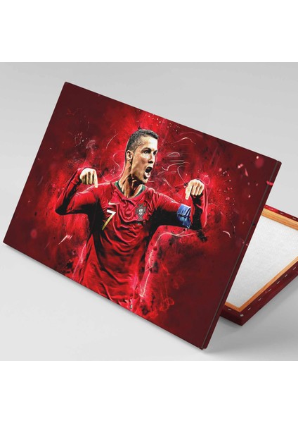 Cristiano Ronaldo Portekiz Cr7 Futbol Hırs Kanvas Tablo