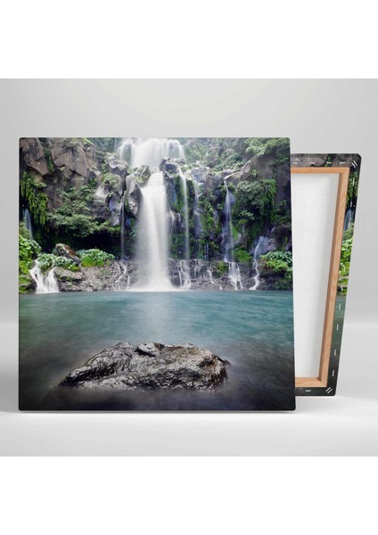 Şelale Orman Manzara Doğa Ağaçlar Yeşil Huzur Kanvas Tablo fiyatları