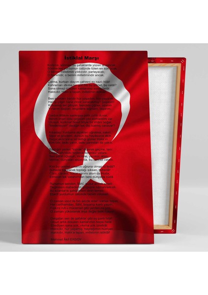 Türk Bayrağı Ay Yıldız İstiklal Marşı Kanvas Tablo