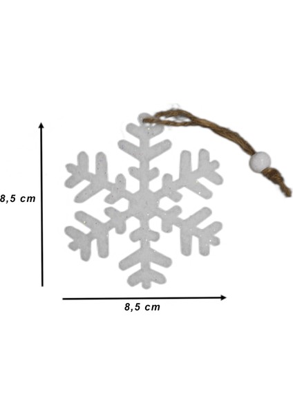 Yılbaşı Ağacı Süsleme Seti - Simli Keçe Ipli Kar Tanesi - 5 Adet 8.5x8.5 cm fiyatları