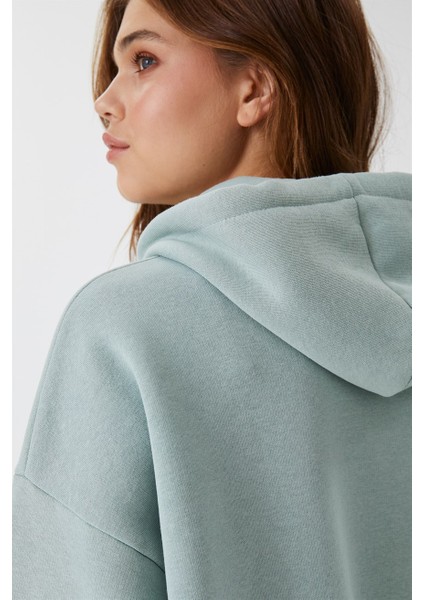 Ella Kadın Kapüşonlu Sweatshirt Mint indirimleri