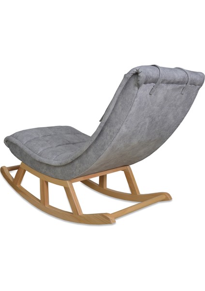 Miskin Naturel Kül Gri Sallanan Sandalye Dinlenme/Emzirme/Baba/Tv/Okuma/Uzanma Koltuğu Berjer