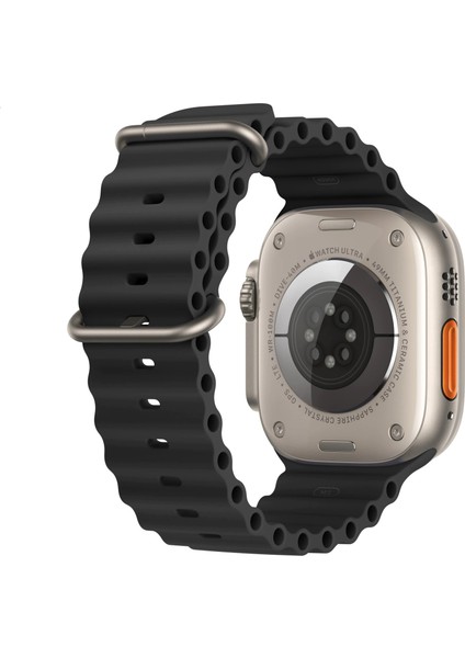 Apple Watch 6 Ile Uyumlu Okyanus Quintessential 38-40MM Kabartmalı Metal Tokalı Kordon Turuncu modelleri