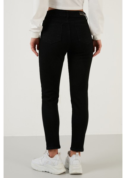 Pamuklu Slim Fit Yüksek Bel Dar Paça Jeans Bayan Kot Pantolon 639LOREN