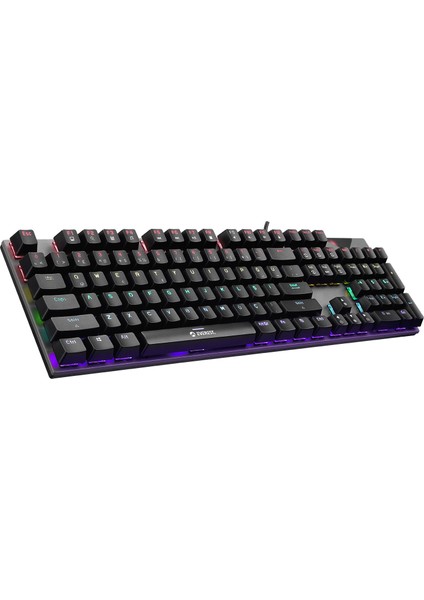 Kb-Mk7 Gri USB Bilek Destekli Mekanik Klavye Q Blue Switch Gaming Oyuncu Klavyesi