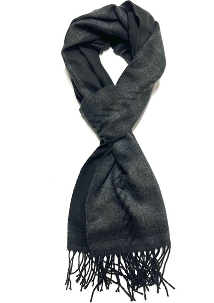 Siyah Füme Desenli Atkı Kaşkol