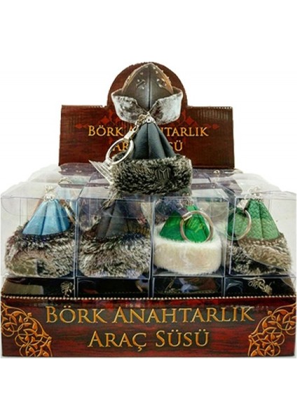Mini Börk Anahtarlık - Kayı Alp Börk Anahtarlık - 3 Adet