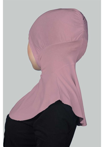 Kadın Tesettür Pratik Boyunluklu Hijab - Sporcu Bone - Koyu Pembe